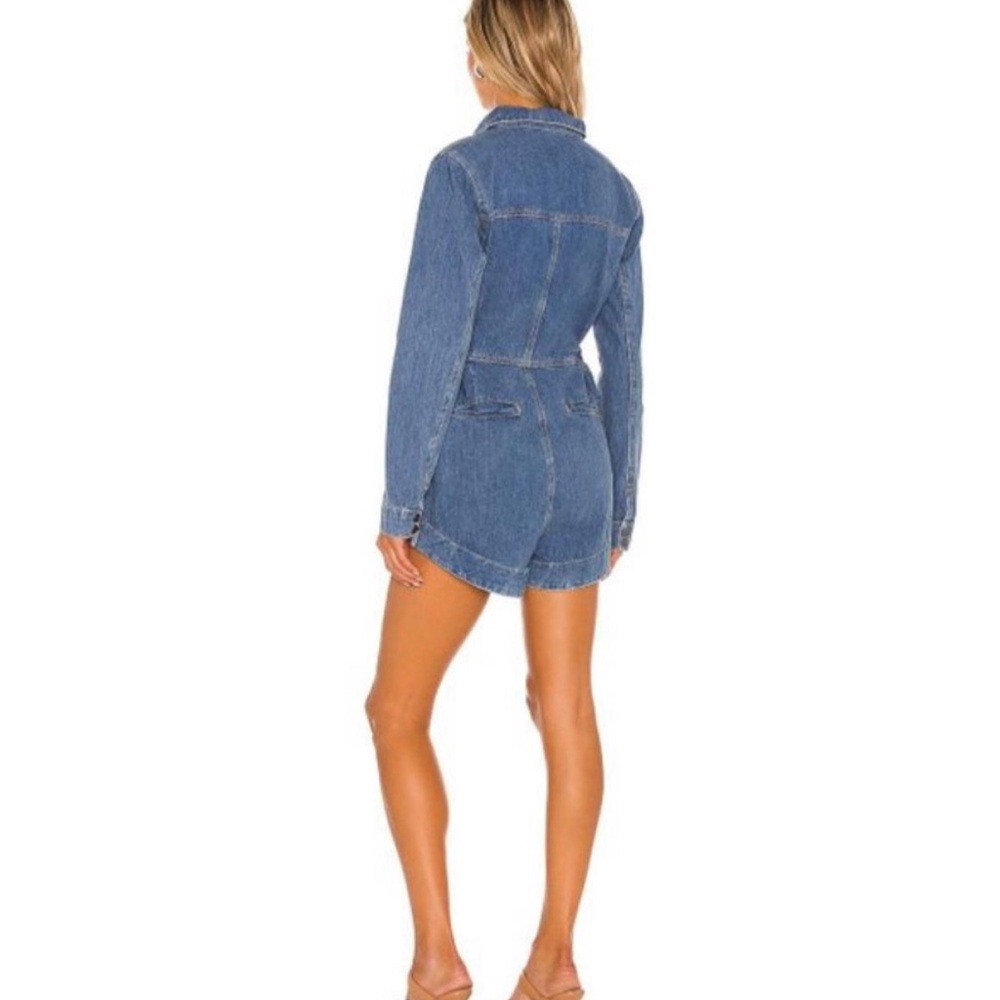 One Teaspoon Blue Denim Long-Sleeve Romper jumpsuit NWT MSRP $289 - Picture 3 of 5